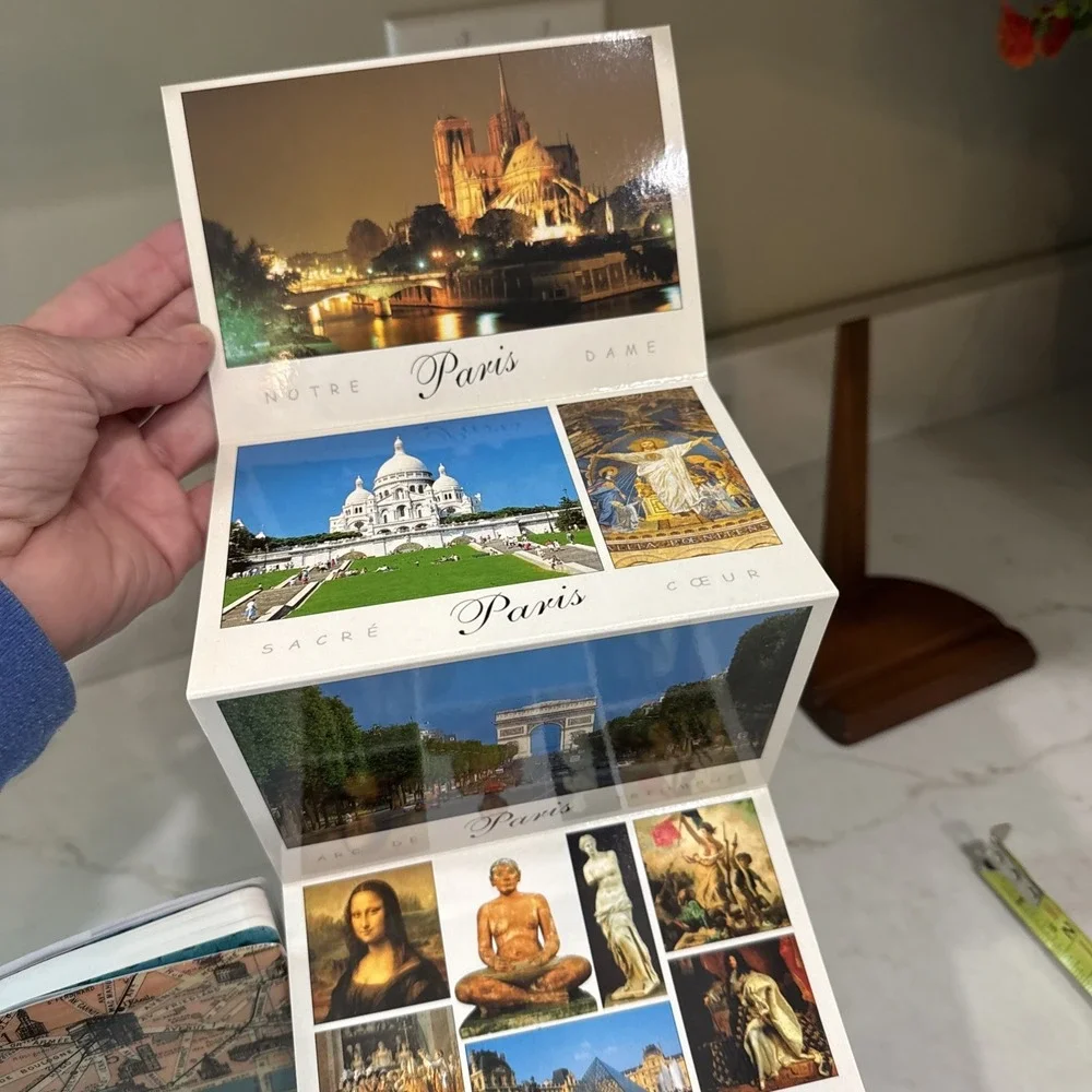 Paris France lot Mini Postcard Set‎ with envelopes small journal postcards map